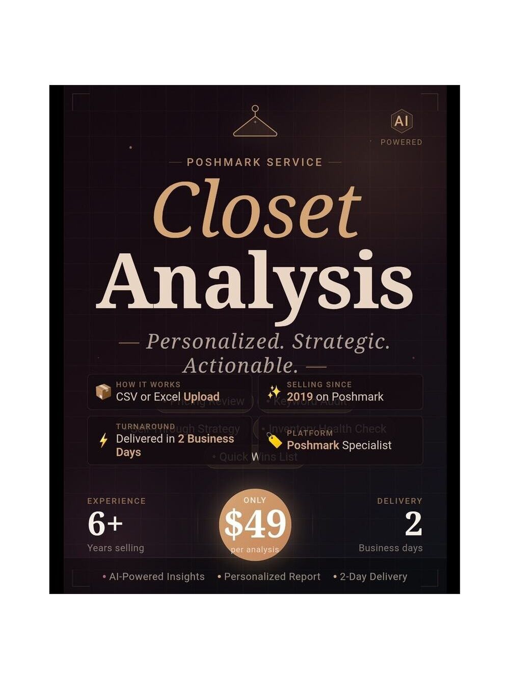 POSHMARK CLOSET ANALYSIS AI POWERED REPORT PRICING KEYWORDS STRATEGY